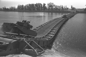 The crossing over Suez Canal after it had been set in place