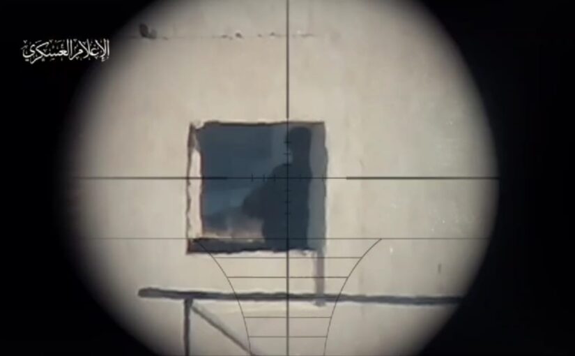 The view of one of the soldiers that was shot by the sniper
