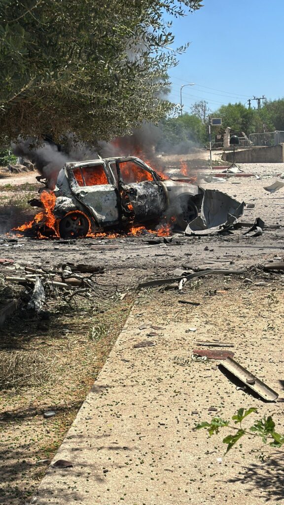 Shredded cars from the rocket explosion - Burkan