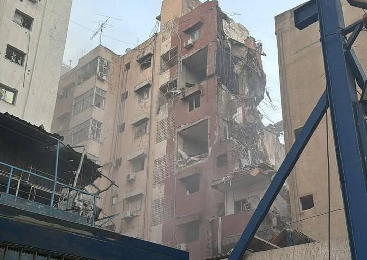 The residential building that was the target of IAF airstrike (Source: Abualiexpress Telegram channel)