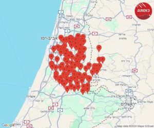 The locations where the sirens were heard in 6:30 on the morning. We are just over the most North - Western mark (Source: Uncensored Security News from the Fiedl Telegram channel)