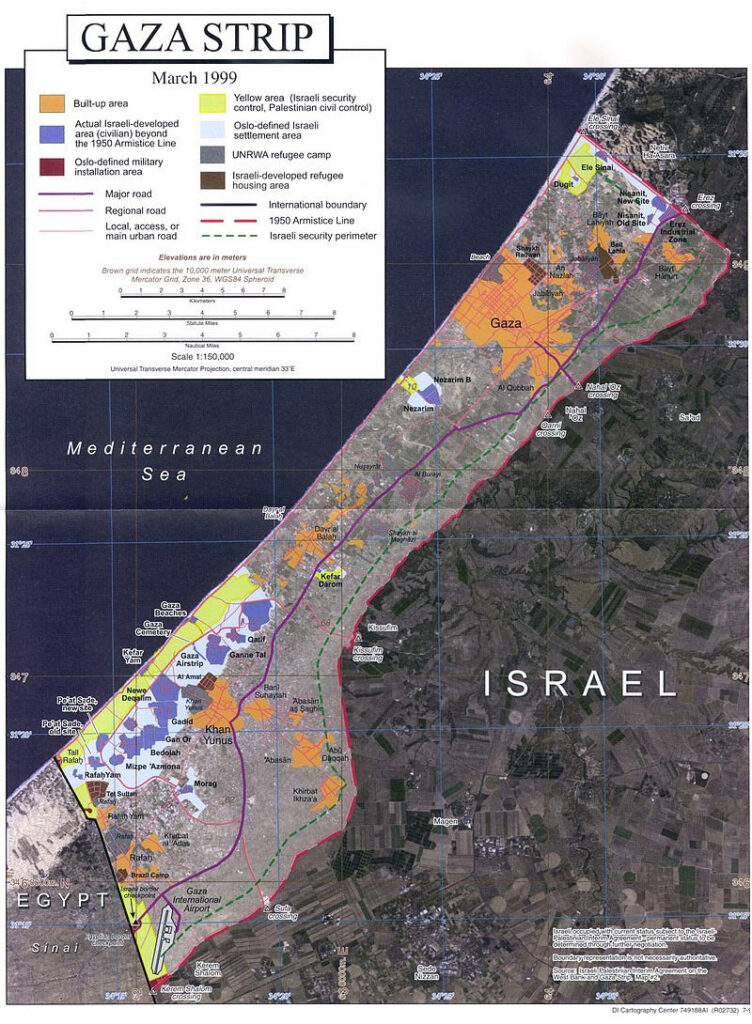 Settlement area in the Gaza Strip (March 1999) (Source: Wikipedia.org)