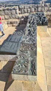 Iron cast model of the road the Jerusalem, showing the importance of the Castel