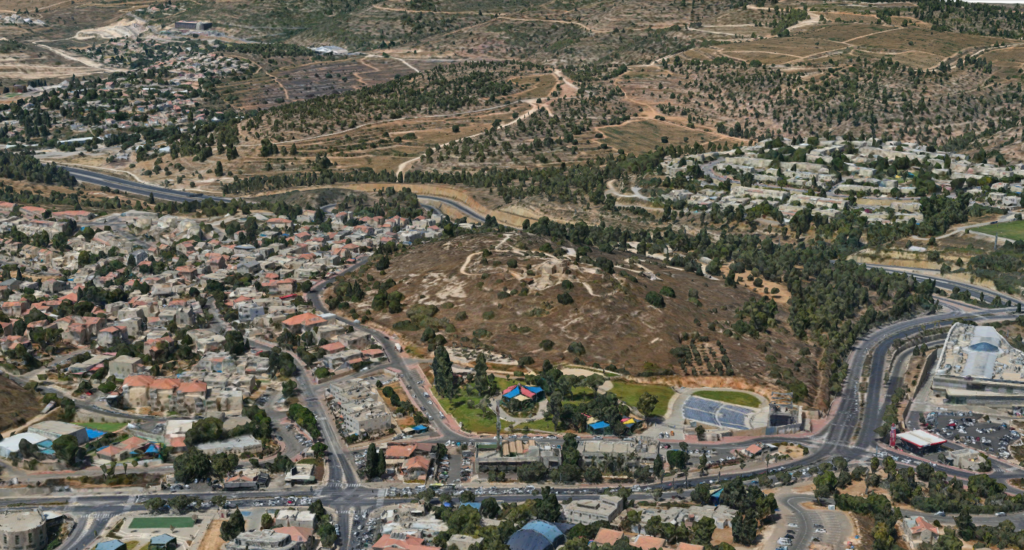 The castel hill aerial view from South East direction (Source: Ofek Aeriel views)