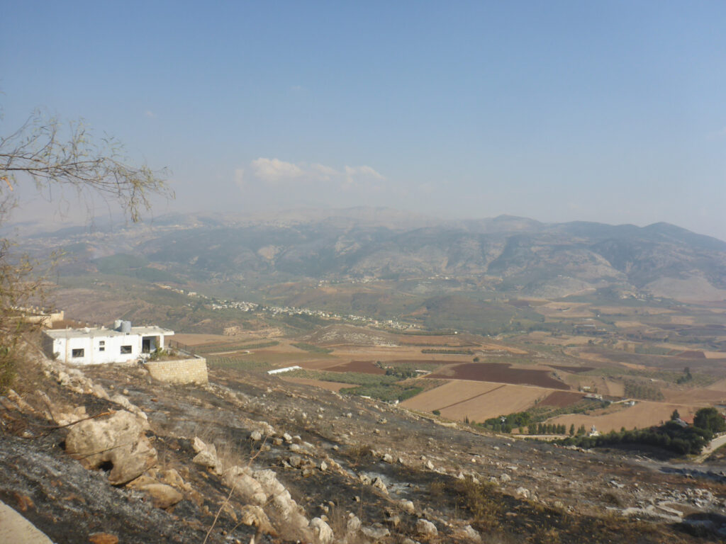 The sunrise over the mountain from from El-Khiam in Lebanon - Mount Dov