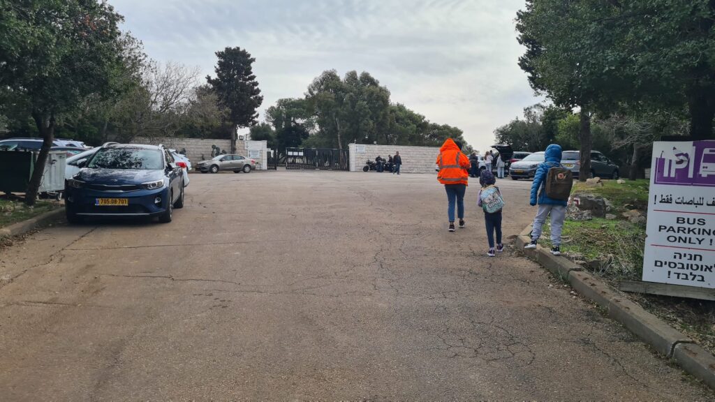 The parking lot for buses on top of the hill - Mukhraqa