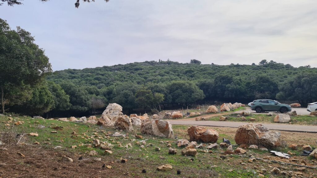 Keren HaCarmel (Horn of Mount Carmel), on top of it is Dier El-Mukhraqa (Mukhraqa monastery)