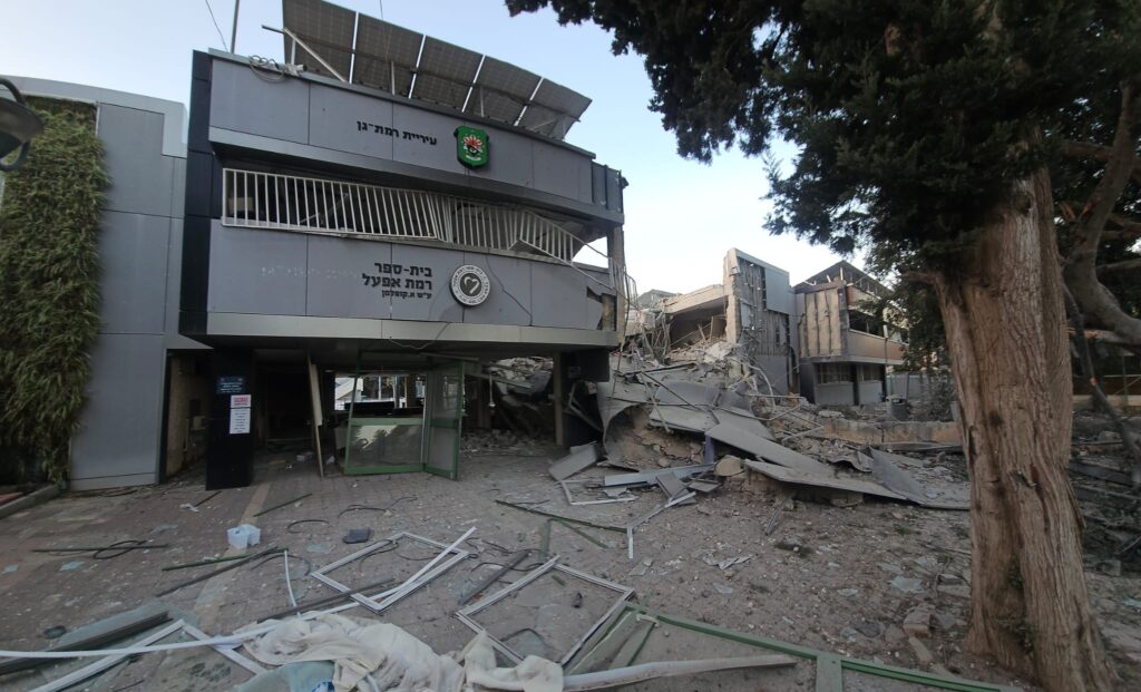 The damage to the school from the missile hit - hit a school